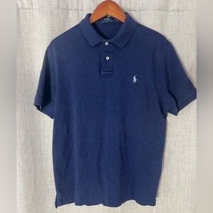 Men’s Preppy Polo Ralph Lauren Short Sleeve Polo Shirt Blue Size Large